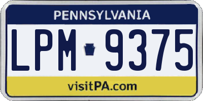 PA license plate LPM9375
