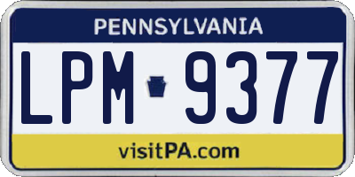 PA license plate LPM9377
