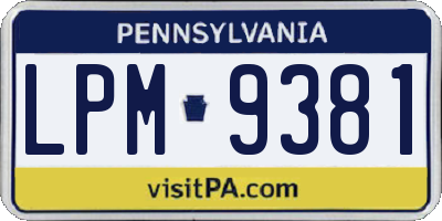 PA license plate LPM9381