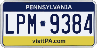 PA license plate LPM9384