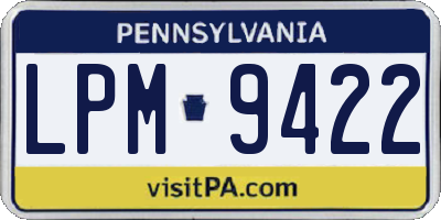 PA license plate LPM9422