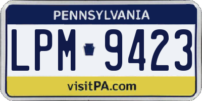 PA license plate LPM9423