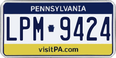 PA license plate LPM9424