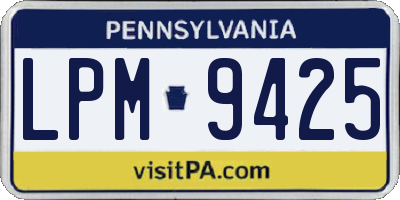PA license plate LPM9425
