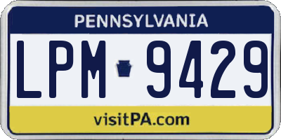 PA license plate LPM9429
