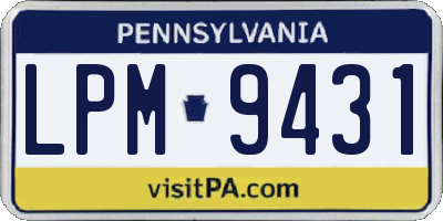 PA license plate LPM9431