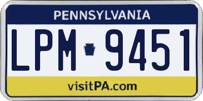 PA license plate LPM9451