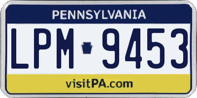 PA license plate LPM9453