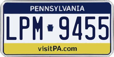 PA license plate LPM9455