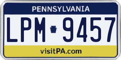 PA license plate LPM9457