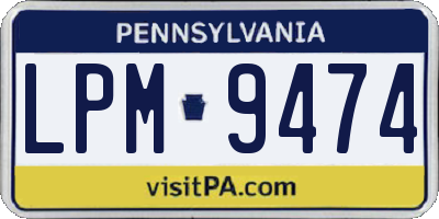 PA license plate LPM9474