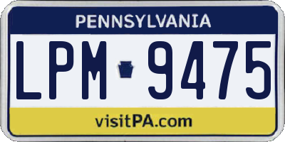 PA license plate LPM9475