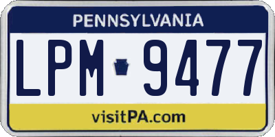 PA license plate LPM9477