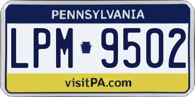 PA license plate LPM9502