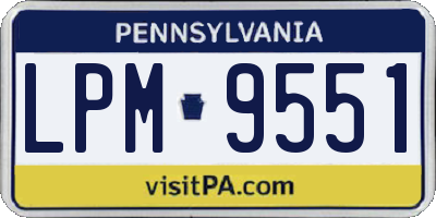 PA license plate LPM9551