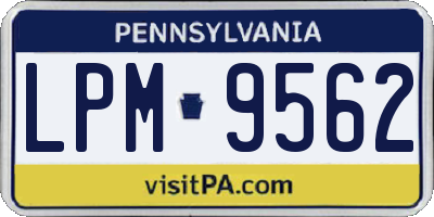 PA license plate LPM9562
