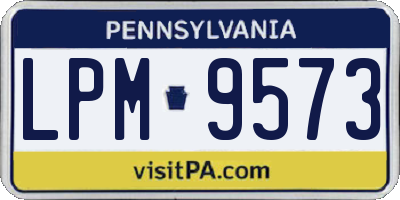 PA license plate LPM9573