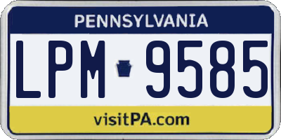 PA license plate LPM9585
