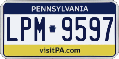 PA license plate LPM9597