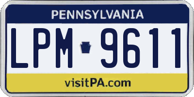 PA license plate LPM9611
