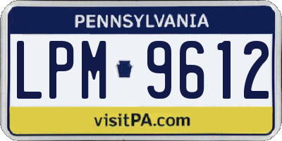 PA license plate LPM9612