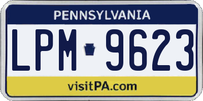 PA license plate LPM9623