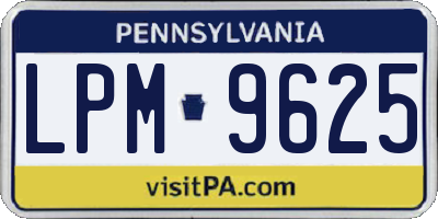 PA license plate LPM9625