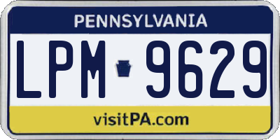 PA license plate LPM9629