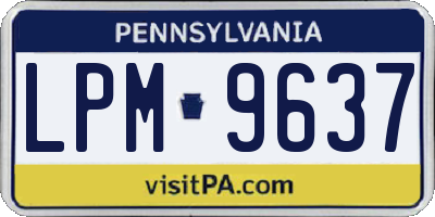 PA license plate LPM9637