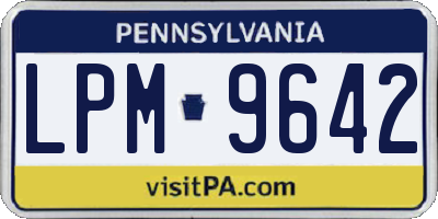 PA license plate LPM9642