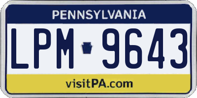 PA license plate LPM9643