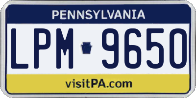 PA license plate LPM9650