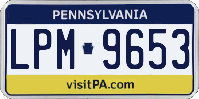PA license plate LPM9653