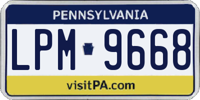 PA license plate LPM9668