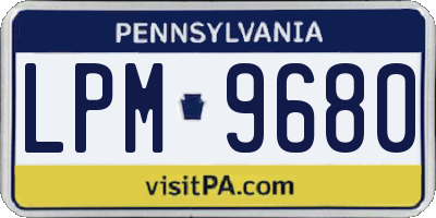 PA license plate LPM9680