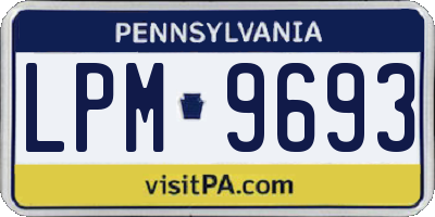 PA license plate LPM9693