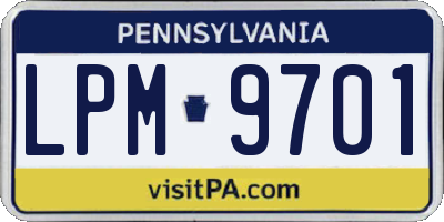 PA license plate LPM9701