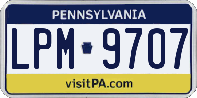 PA license plate LPM9707