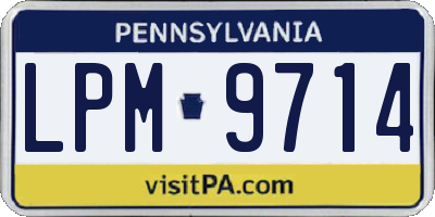 PA license plate LPM9714