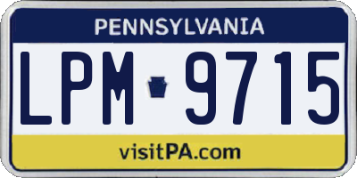 PA license plate LPM9715