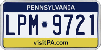 PA license plate LPM9721
