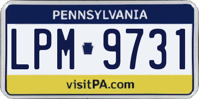 PA license plate LPM9731