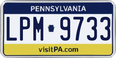 PA license plate LPM9733