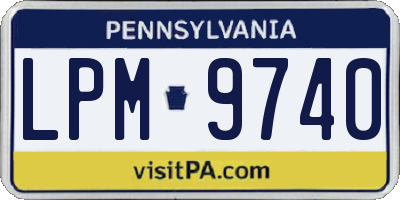 PA license plate LPM9740