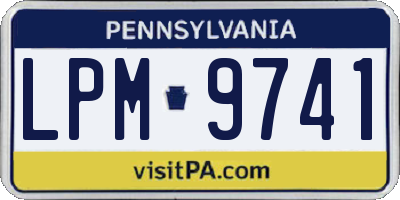 PA license plate LPM9741