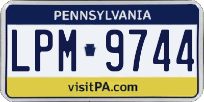 PA license plate LPM9744