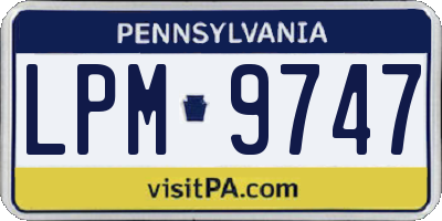 PA license plate LPM9747