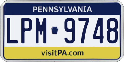PA license plate LPM9748