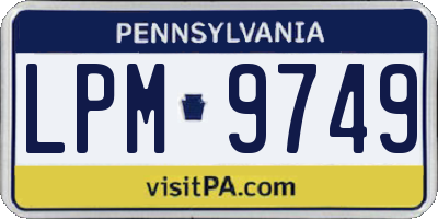 PA license plate LPM9749