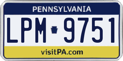 PA license plate LPM9751